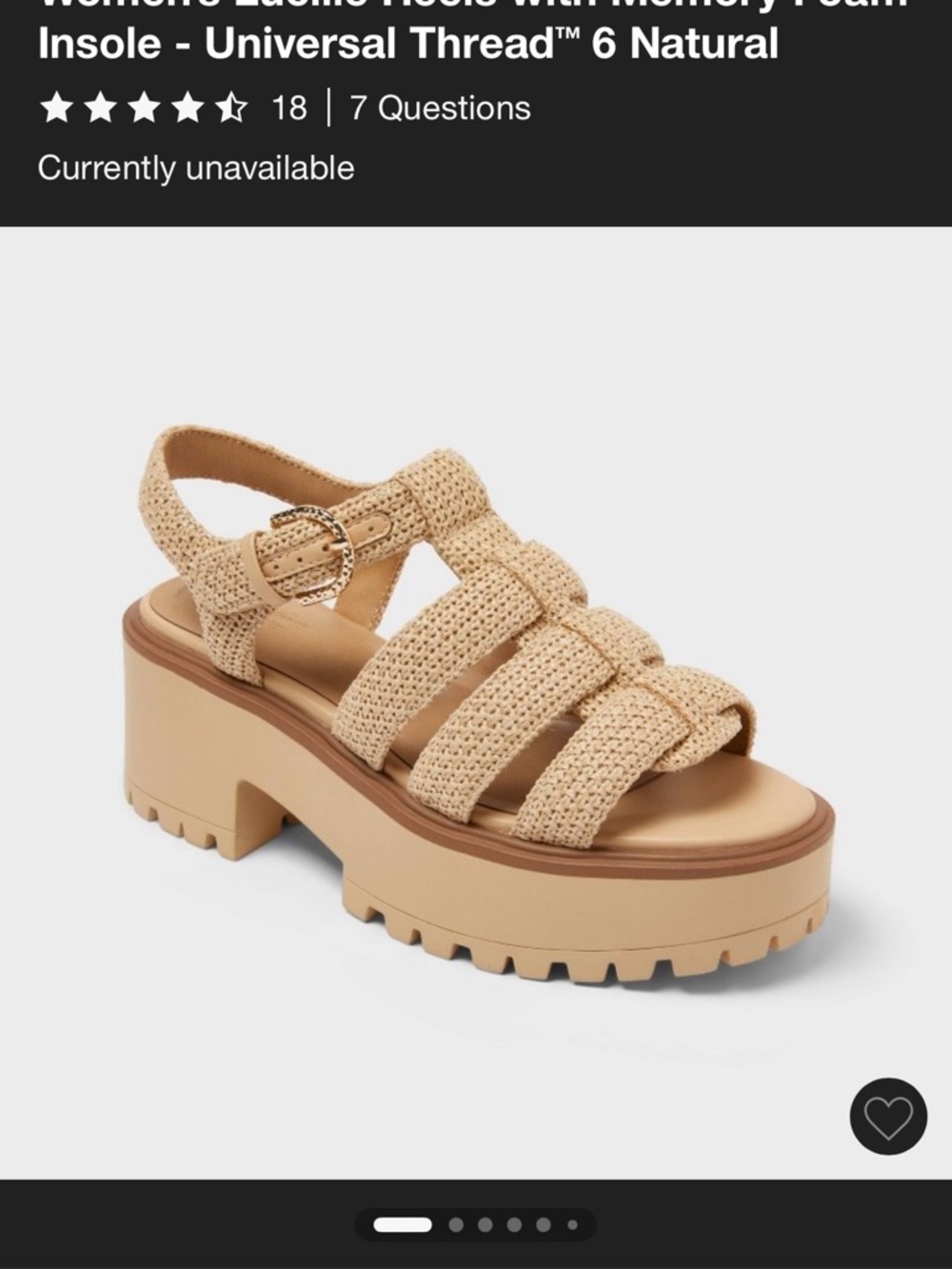 Universal Thread Natural Woven Platform Sandal in Beige